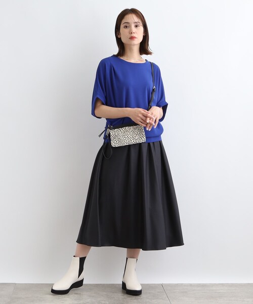 INDIVI tシャツ 「洗える／UVケア」ドルマンスリーブフォルム