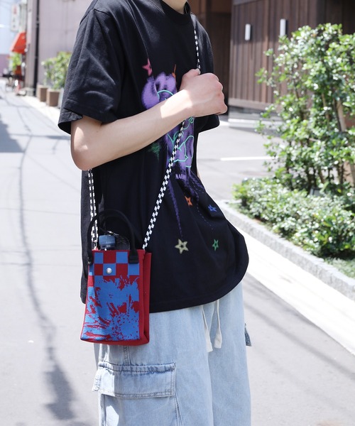 GG柄 ショルダーバック swag ORIGAMI着用 Origami Bag Geo Pattern Black/Purple/Mustard/Grey - Goldyfish Handbags