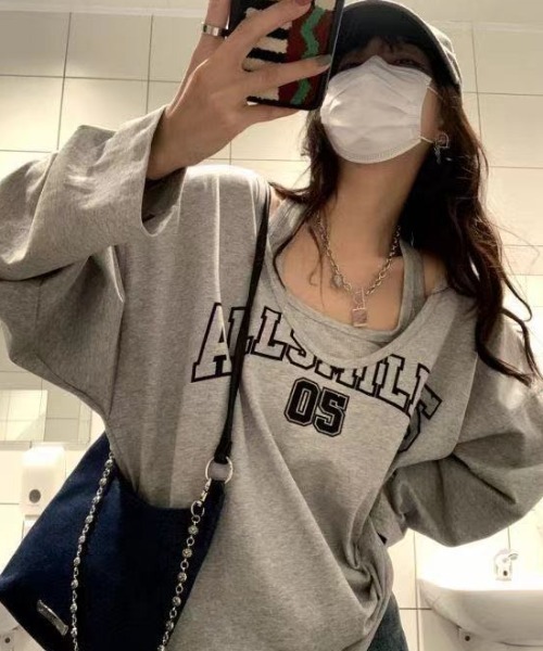 長袖 ストリート ルーズ アメリカン Tシャツ リラックス 韓国 楽天市場】フェイスプリント ワイルド ルーズ 長袖 Tシャツ