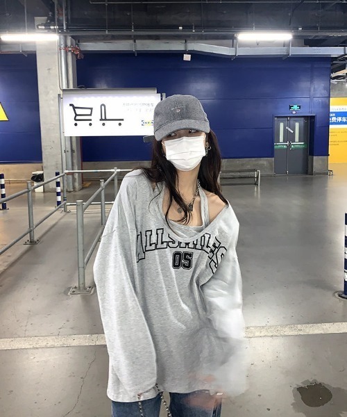 プリント ルーズ ロンT ストリート トップス 秋冬 韓国 cr7587 org.jpg