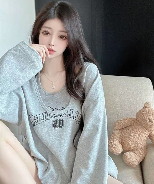 DEVICE tシャツ ナンバリング ロゴ レイヤード 韓国 ストリート