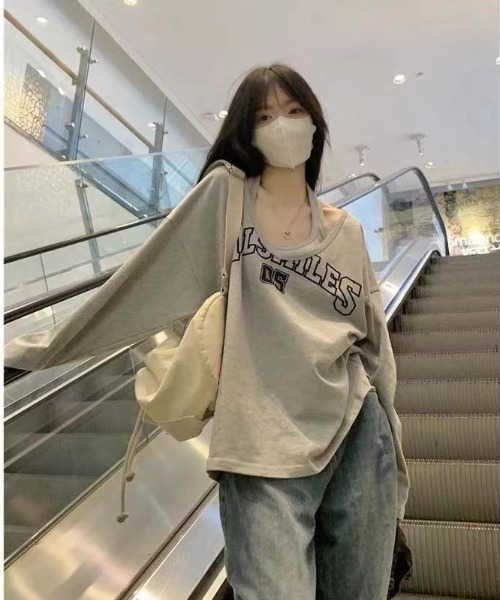 DEVICE tシャツ ナンバリング ロゴ レイヤード 韓国 ストリート