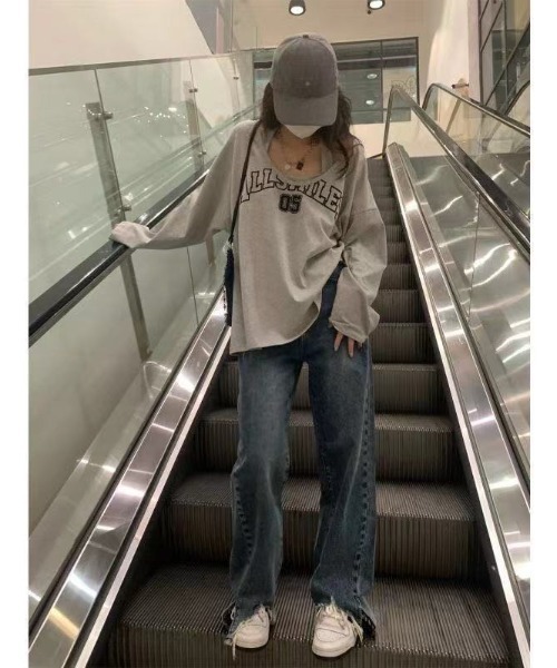 ヘビー ルーズ ジャージー Tシャツ 2色 ストリート 韓国 nr9671 DEVICE tシャツ ナンバリング ロゴ レイヤード 韓国 ストリート
