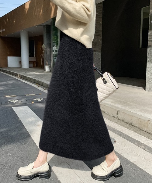 noble シャギージャガードAラインスカート ブラック シャギージャガードAラインスカート | ノーブル(Noble) | マルイウェブ