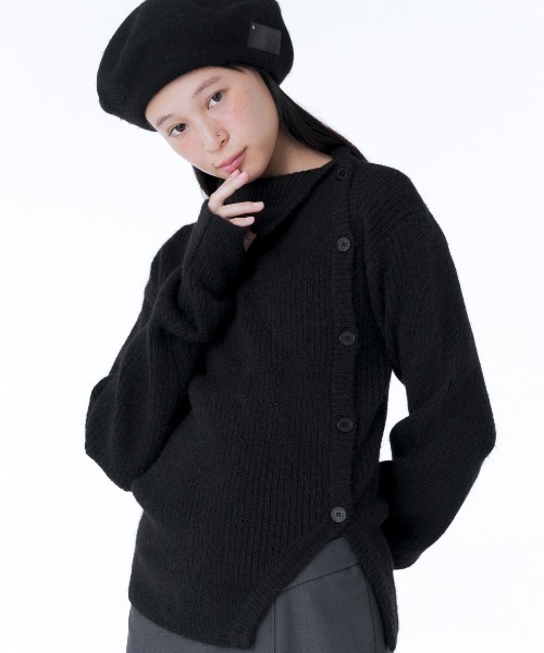 ニット セーター Side button knit レディース メンズ