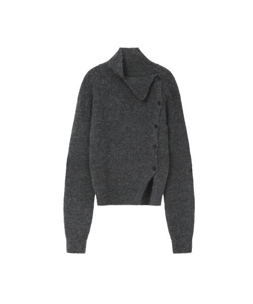 マイクラ 人気アイテム セーター ニット SEOUL Miseki Side レディース knit button トップス