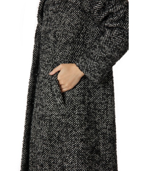 Her lip to Herringbone Chester Coat Mサイズ Her lip to コート チェスターコート Herringbone Wool-Blend