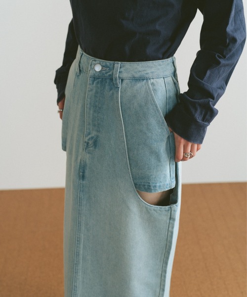 RANDY サイドカットデニムスカート RANDY サイドカットデニムスカート