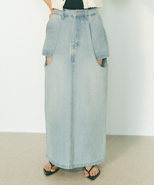 REDYAZEL｜デニムカットアウトタイトスカート | Rakuten Fashion
