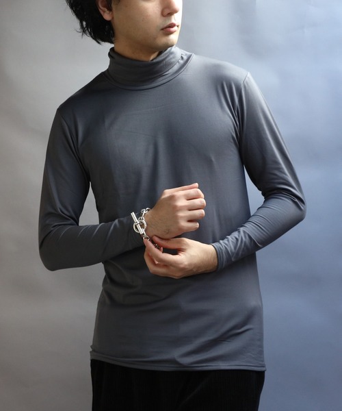 8 tシャツ 裏起毛ストレッチタートルネック メンズ レディース