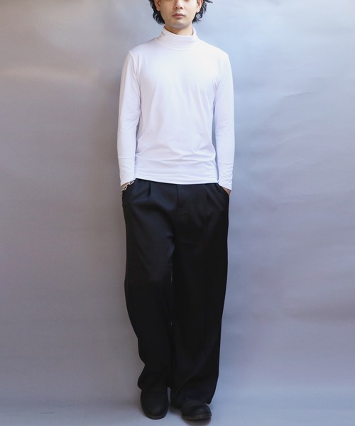 8 tシャツ 裏起毛ストレッチタートルネック メンズ レディース