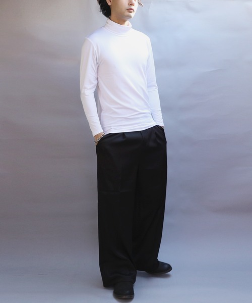 8 tシャツ 裏起毛ストレッチタートルネック メンズ レディース