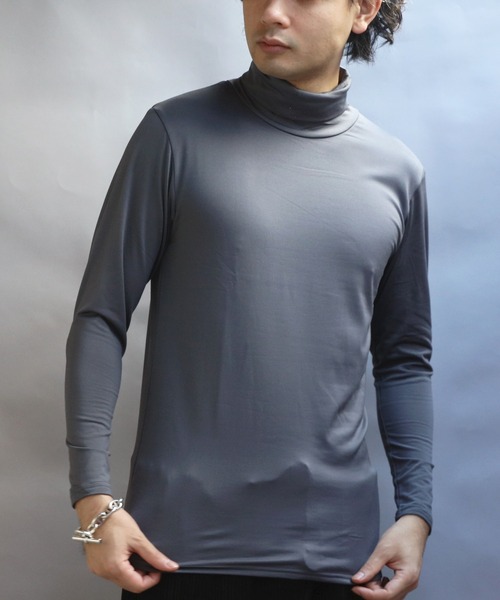 8 tシャツ 裏起毛ストレッチタートルネック メンズ レディース
