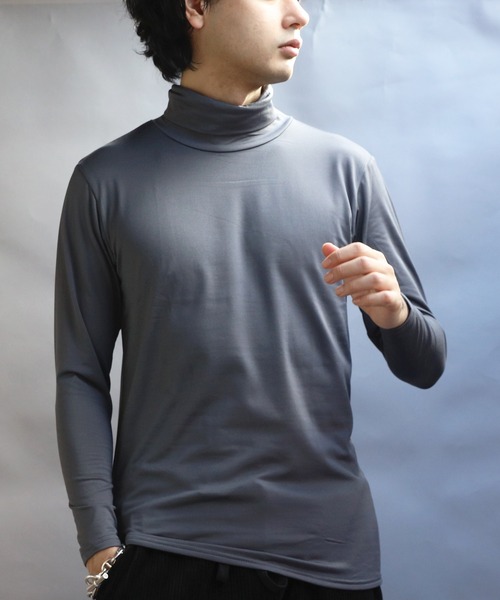 8 tシャツ 裏起毛ストレッチタートルネック メンズ レディース