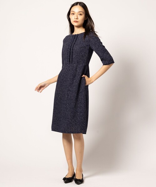 トッカ　MIST TWEED　ひざ丈ワンピース 七分袖 TOCCA（トッカ） ワンピース MIST TWEED ドレス : ZOZOTOWN Yahoo!店
