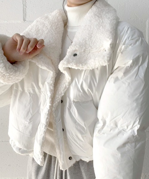 【未使用】rainbowfamホワイト夏用アウター白 SUGGESTION ダウンジャケット ダウン Velor-padded blouson / ベロア