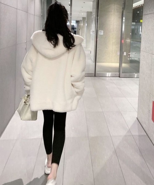 美品　ブルーフォックス　キルティング　中綿　2way　ファー付き　ボアライナー FUNdaysion ブルゾン アウター 中綿キルティングもこもこフェイク