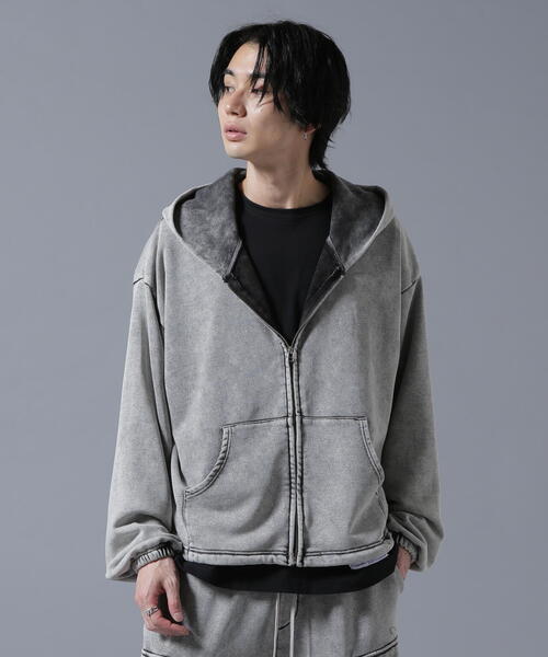 Danke Schon ダンケシェーン 23AW JERSEY HOODY 立体ロゴ ジップアップパーカー UNS23AW-020B L ブラック スウェット ジャージー トップス【新古品】【中古】【Danke Schon】 DANKE SCHON（ダンケシェーン） パーカー 「WEB＆DEPOT限定