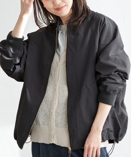 ikka（イッカ） ブルゾン アウター ミドル丈リブブルゾン レディース