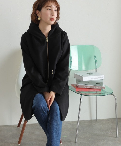 「ElegChic」 「cle des zones」ダッフルコート M オフホワイト レディース_画像5