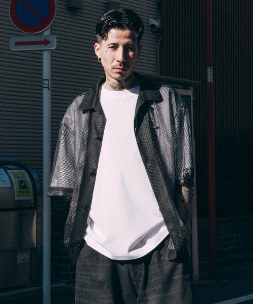 Subciety シャツ Hexagonal mesh shirt メンズ レディース