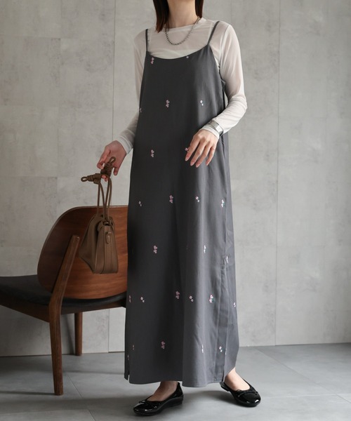 sakishimatokyo ワンピース フラワー刺繍 キャミワンピース/flower