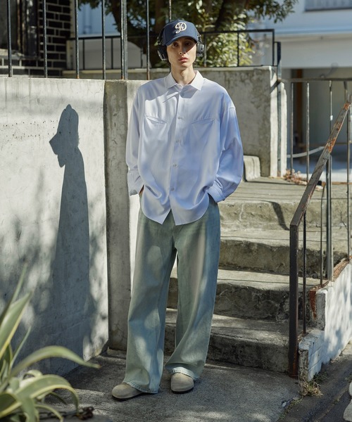 Bleme シャツ リラクシー スラッシュポケット レギュラーカラーシャツ