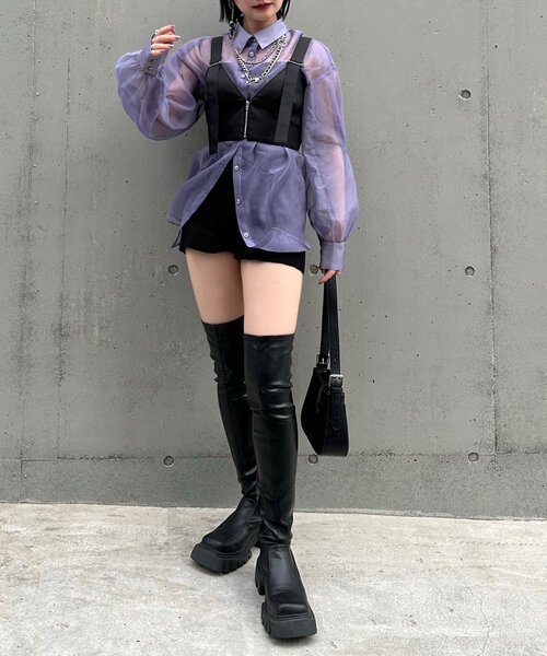 Mavie..7 ブラウス シャツ 「Mavie..7」setビスチェ+シアー