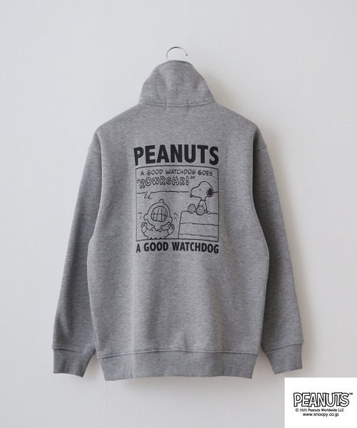 PEANUTS トレーナー スウェット PEANUTS裏起毛ハーフジップトレーナー
