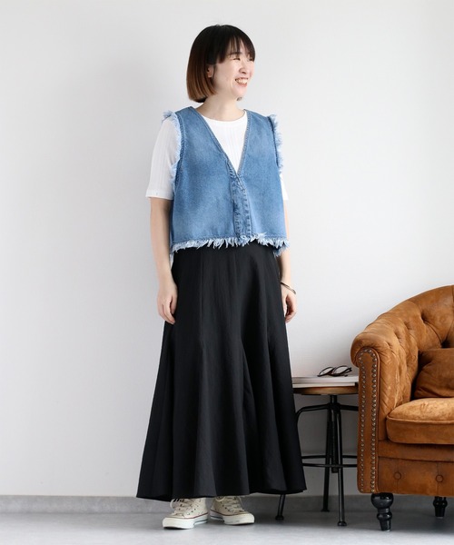 cepo（セポ） ベスト ジレ 「セットアップ対応」デニムフリンジベスト