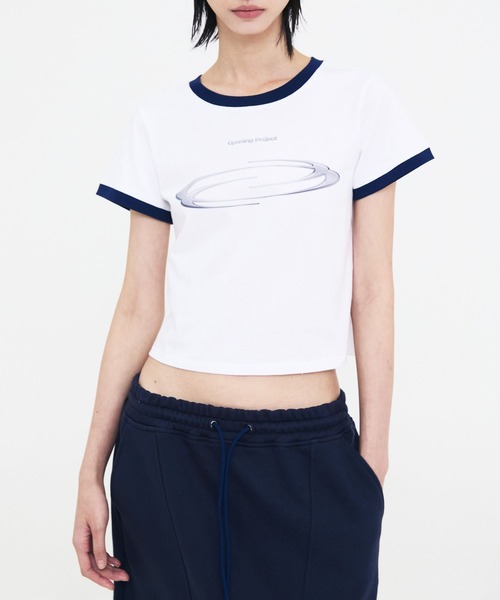 tシャツ Opening Project／クロップドリンガーショートスリーブT レディース