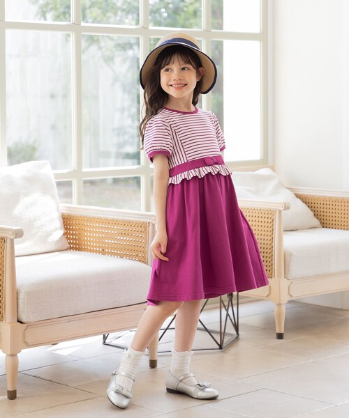 組曲（KUMIKYOKU） ワンピース 「110-140cm」マリンボーダー