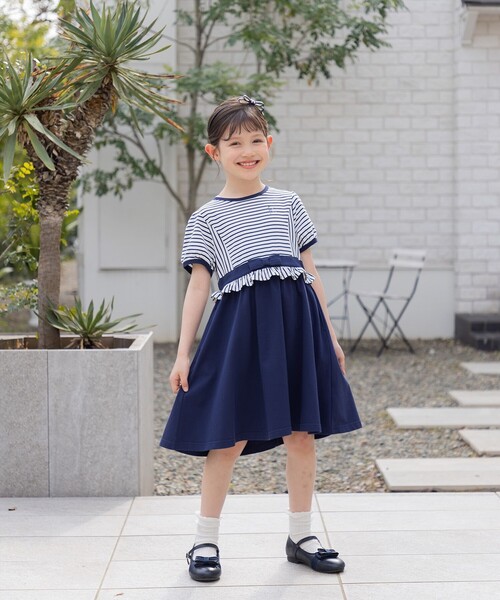 組曲（KUMIKYOKU） ワンピース 「110-140cm」マリンボーダー
