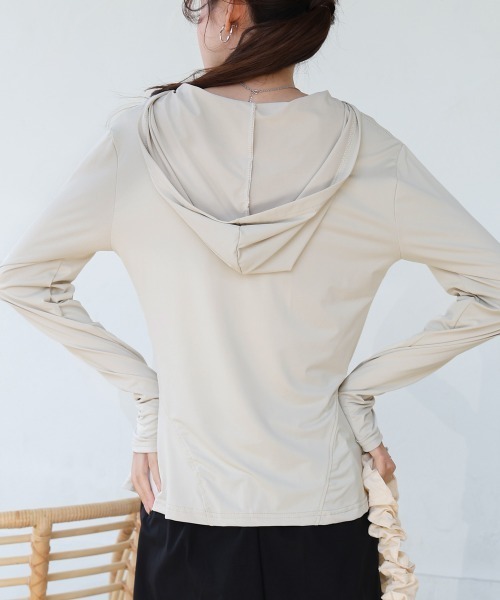 BAB パーカー ペプラムダブルZIPストレッチラッシュガード