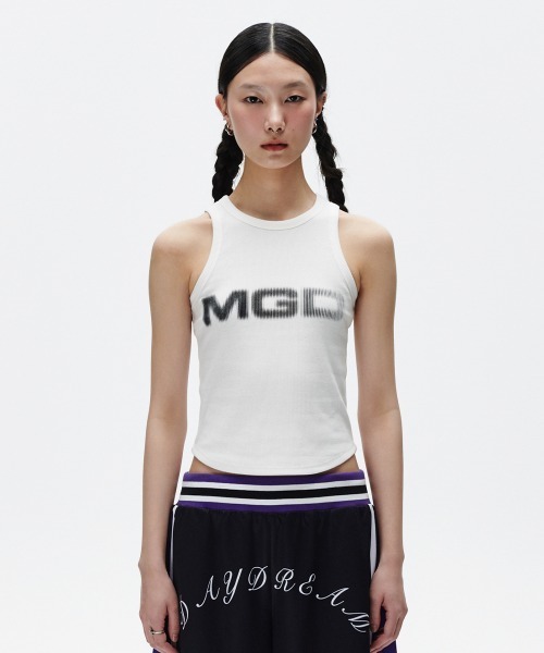 タンクトップ ノースリーブ 「mahagrid/マハグリッド」MGD TANK TOP/エムジーディーロゴ スリムタンクトップ レディース