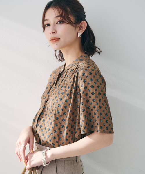 ブラウス シャツ offshoulder cotton blouse レディース GLOBAL WORK ブラウス シャツ さらさらリラックス2WAYタック長袖