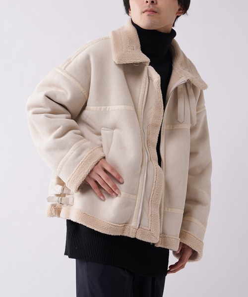 「Lui's」 「neucon」ジップアップブルゾン 1 アイボリー メンズ_画像3