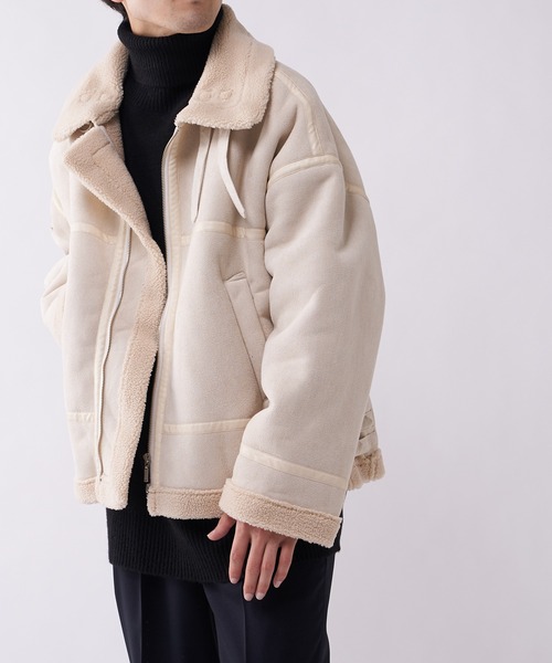 「Lui's」 「neucon」ジップアップブルゾン 1 アイボリー メンズ_画像4