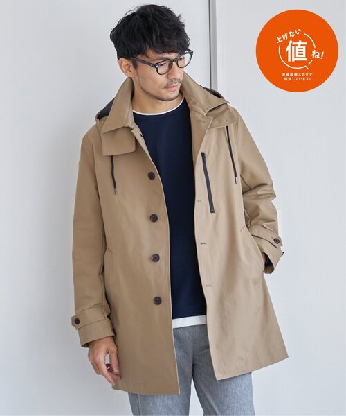 「IKKA LOUNGE」 ステンカラーコート L ベージュ メンズ_画像2