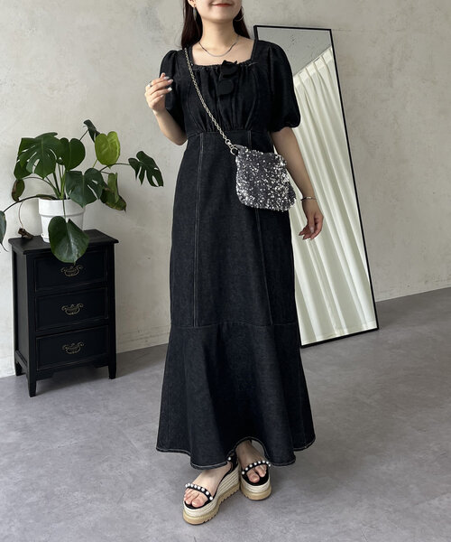 【美品】 PARTY ロングワンピース　デニム　マーメード no2046_4.jpg