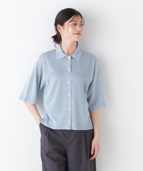 25SS ヒューマンウーマン　HUMAM WOMAN シアー半袖カーディガン human woman（ヒューマンウーマン） カーディガン 半袖