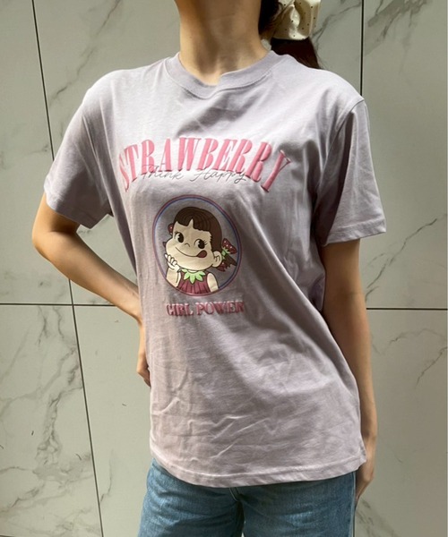 新品未使用　ペコちゃん　Tシャツ  半袖Tシャツ  バックプリント　ユニセックス sanrio tシャツ 「ペコちゃん/PEKO」天竺 BOXシルエット