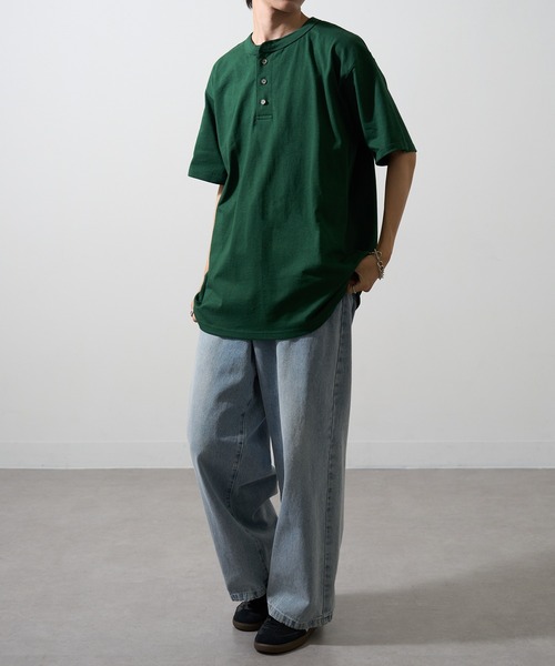 CalCru tシャツ 「CalCru」ヘンリーネック 7.2oz Tシャツ UNTR メンズ