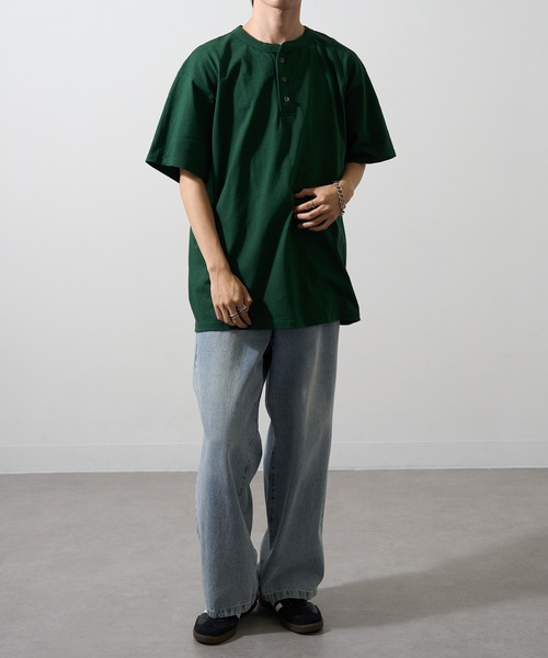 CalCru tシャツ 「CalCru」ヘンリーネック 7.2oz Tシャツ UNTR メンズ