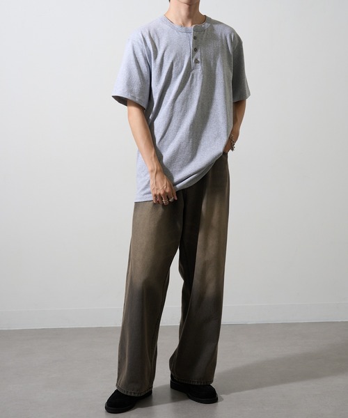 CalCru tシャツ 「CalCru」ヘンリーネック 7.2oz Tシャツ UNTR メンズ