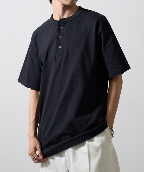 CalCru tシャツ 「CalCru」ヘンリーネック 7.2oz Tシャツ UNTR メンズ