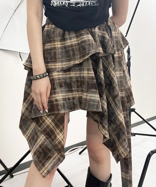 スカート ブリーチチェックイレヘムスカート : ZOZOTOWN Yahoo!店