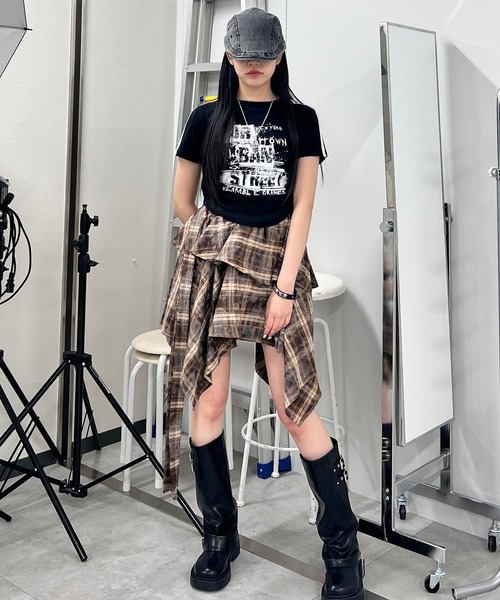 スカート ブリーチチェックイレヘムスカート : ZOZOTOWN Yahoo!店