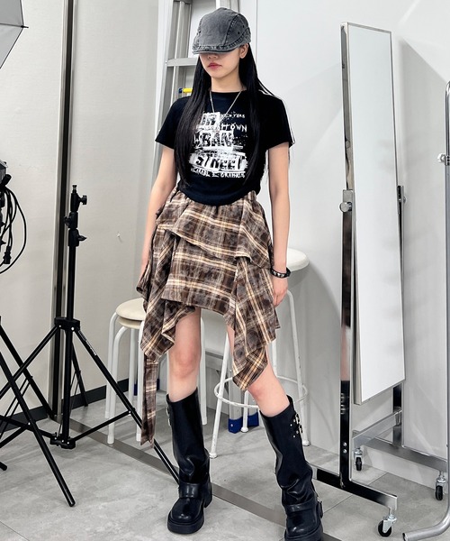 スカート ブリーチチェックイレヘムスカート : ZOZOTOWN Yahoo!店