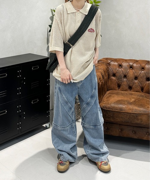 「sedacle」 半袖ニット SMALL ブルー メンズ